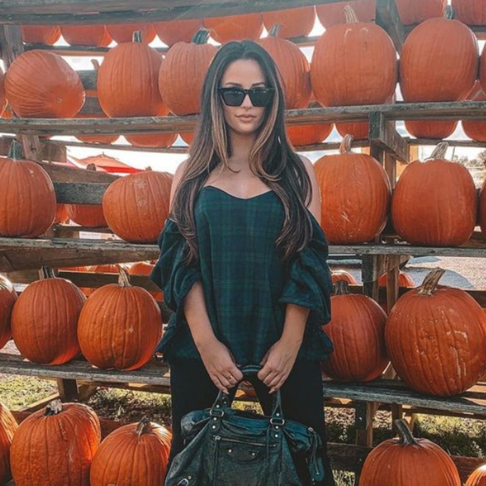 Green and Blue Plaid Off the Shoulder Blouse